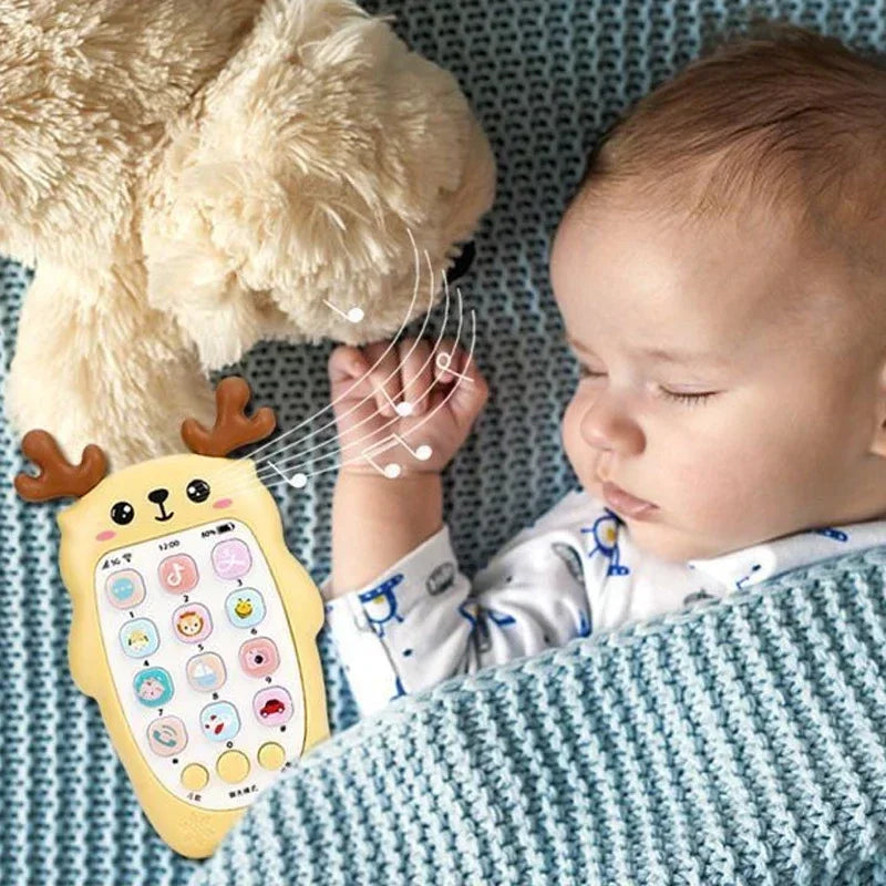 baby listening lullaby in baby phone toys 