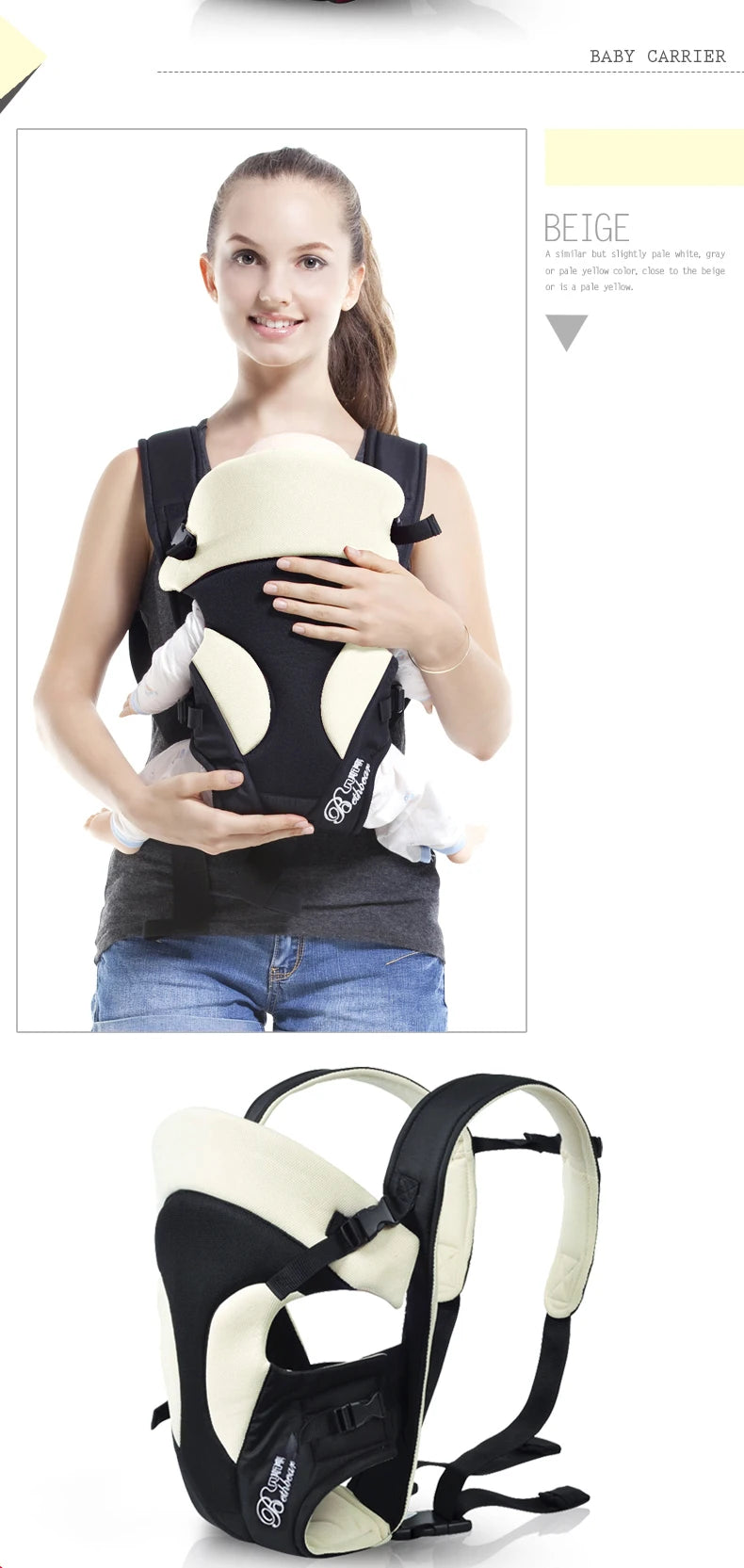 Mom carry her son in Baby Carrier Infant Sling Backpack product show (3)