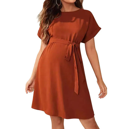 Tied Waist Modern Maternity Dress