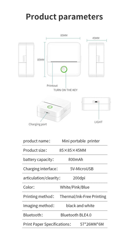 Mini HD Portable Label Thermal Printer