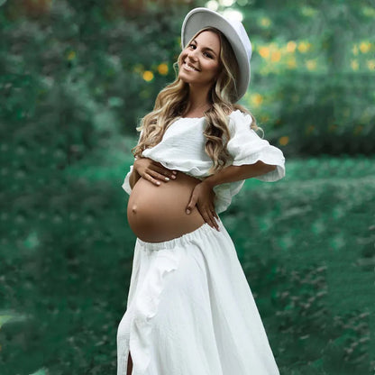 Cotton Maternity Photoshoot Long Dress