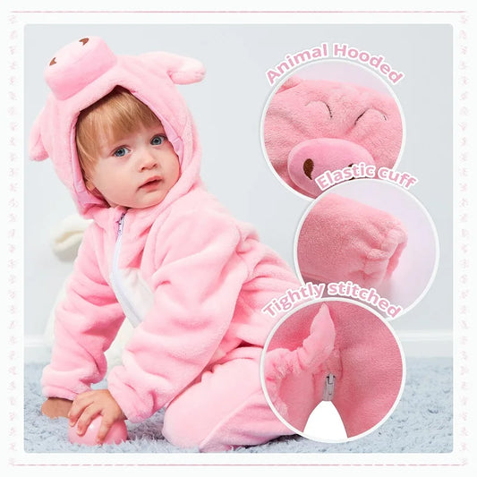 MICHLEY Halloween Gifts Pink Pig Baby Rompers for Girls