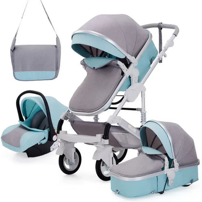 3 in 1 Infant Stroller Set Ash & blue