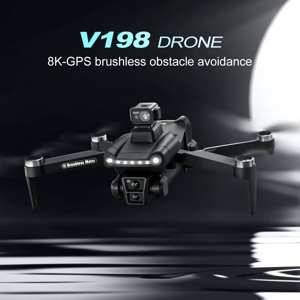 Xiaomi V198GPS Drone ESC 8K Professional HD Camera Brushless Obstacle Avoidance Aerial Optical Foldable Quadcopter Mini Drone