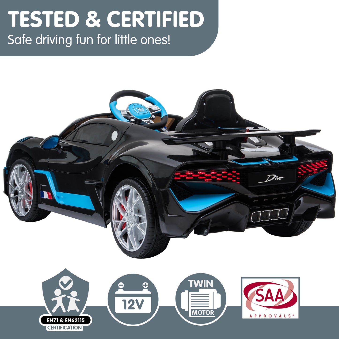 Kahuna Licensed Bugatti Divo Kids Electric Ride-On Car