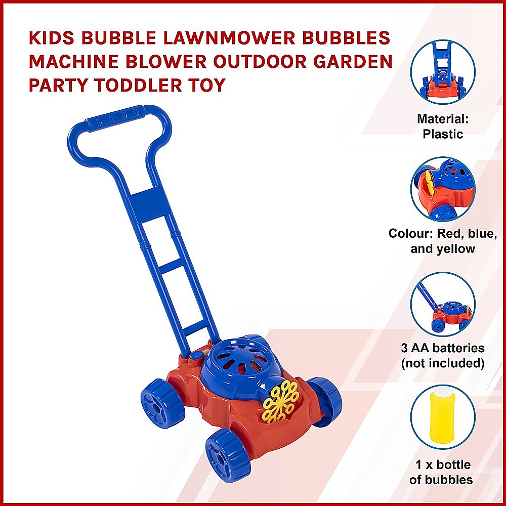 Kids Bubble Lawnmower Machine for Outdoor Fun