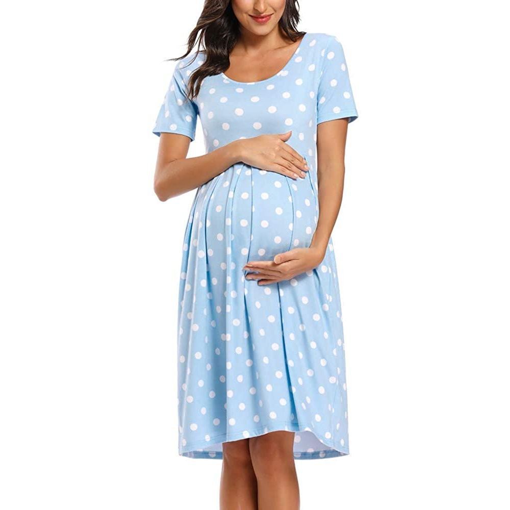 Polka Dot Maternity Pajamas: Fashion Printed Comfort for Pregnancy