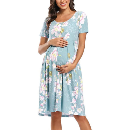 Polka Dot Maternity Pajamas: Fashion Printed Comfort for Pregnancy