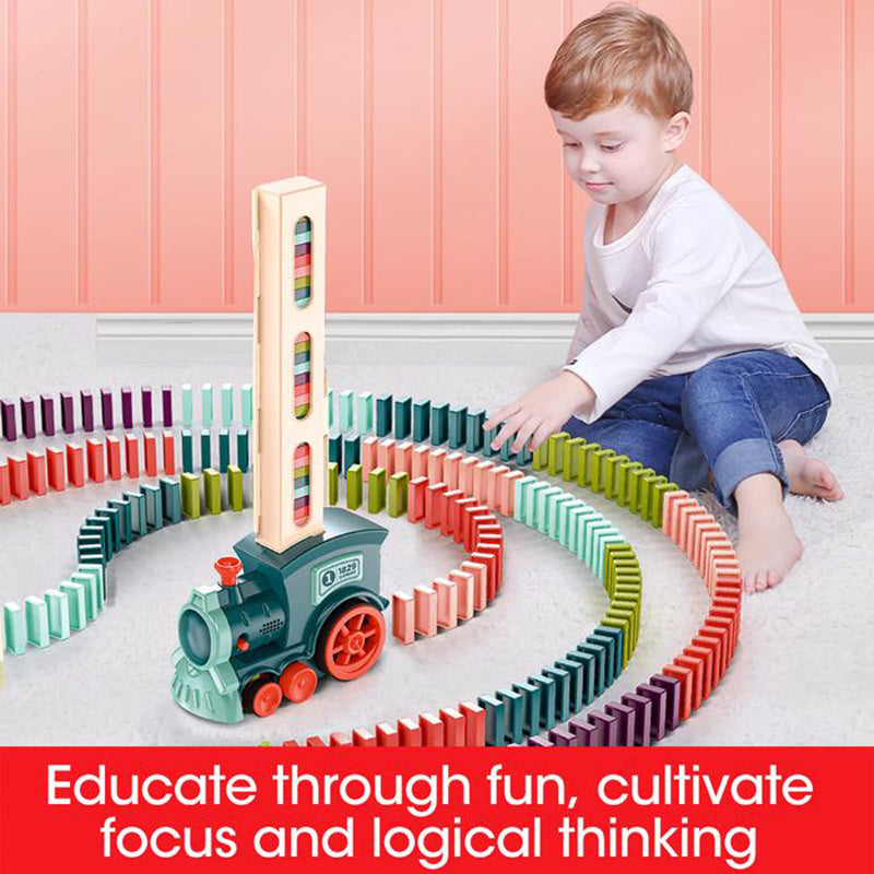 Automatic Domino Train Set - Fun Educational Toy for Kids, Develops Imagination & Hand-Eye Coordination